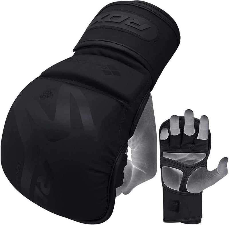 Rdx MMA Hybrid Sparring Gloves, Maya Hide Leather, Open Ventilated Palm, Padded Mitts Martial Arts Kickboxing Muay Thai Training Cage Fighting, Men Adult, Punching Bag and Pads Workout - Image 1